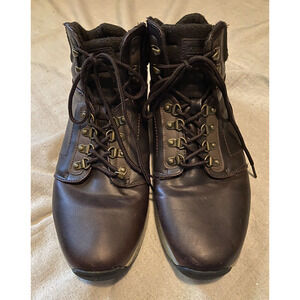 Vans Khombu Nick Ankle Boots Mens Size 12M Brown Leather Memory Foam Hiker Boot